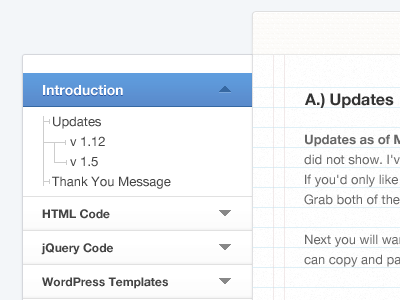 Introduction accordian blue button ix notepad paper ui