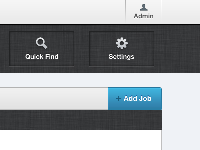 Add Job blue buttons dashboard icons linen ui ux