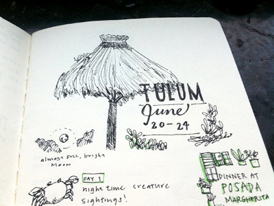 Tulum sketchbook travel drawing tulum