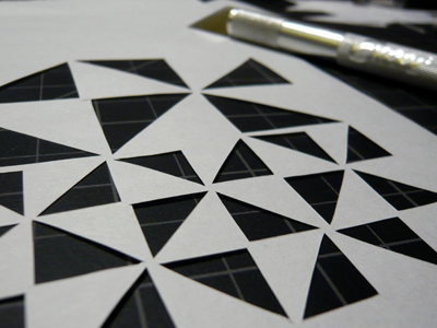 Triangle Grid cut paper xacto