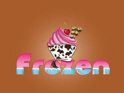 Frozen Cow design illustration logo vector