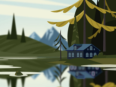 Дом в лесу: день design illustration