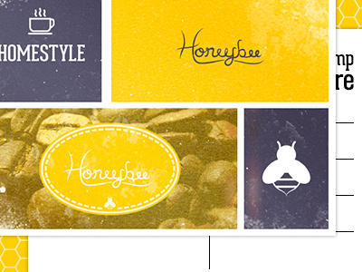 Honeybee Postcard branding homestyle honeybee identity logo postcard yellow