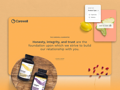 carewell 02 nutrition site site design ui ux