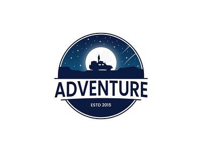 Adventure adventure badge branding design graphic design illustration logo moon motion graphics simple sky space ui ux vector