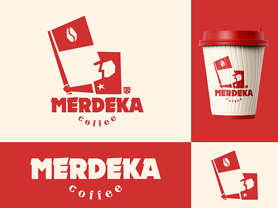 Merdeka Coffee branding cafe logo design graphic design illustration logo logo coffee mascot logo motion graphics simple vintage logo
