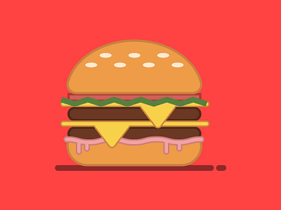 01. The Double Double Burger - In-N-Out american food burger cheeseburger doubledouble fast food food icon icon design in n out los angeles vector vector illustration