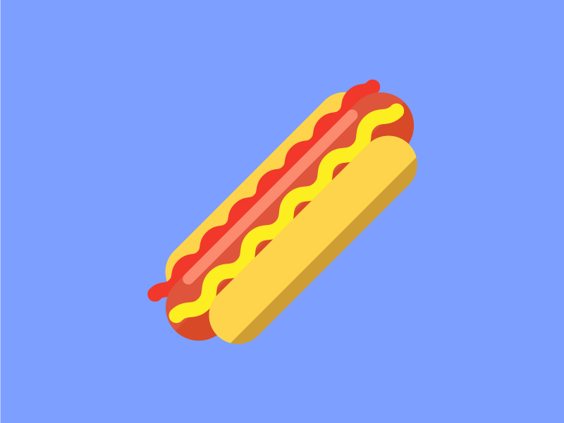 02. Dodger Dog - Dodger Stadium american food baseball dodger dog dodgers fast food food hot dog icon icon design los angeles vector vector illustration