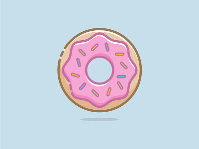 06. Pink D'oh-Nut - California Donuts california donuts doughnut food food icon icon icon design los angeles vector vector illustration