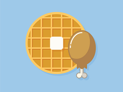 13. #9 Obama Special - Roscoe's House of Chicken & Waffles chicken and waffles food icon fried chicken icon illustrator los angeles vector vector illustration waffles