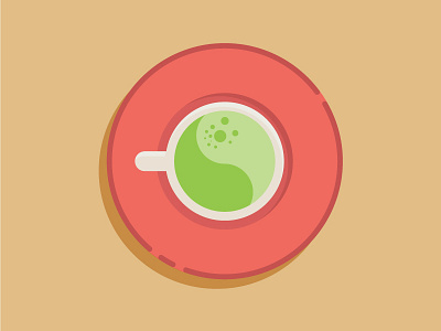 16. Green Tea Matcha Latte - Urth Caffe green tea icon icon design illustrator los angeles matcha matcha latte urth caffe vector vector illustration