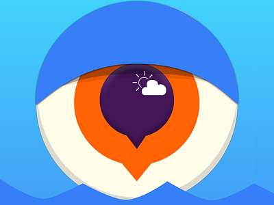 Icon Concept for Weather Monitoring app blue eye find icon monitor weather