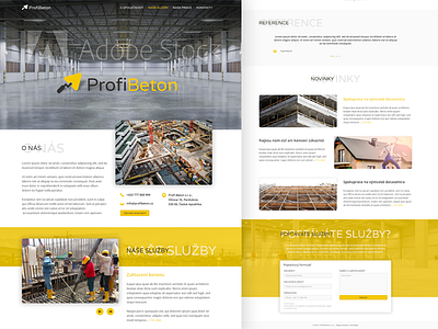 Profi Beton s.r.o. - redesign beton clean company construction modern profi redesign white yellow