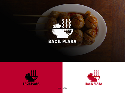 Bacil Plara argrafis brand branding design food logo meetball seafood simple typography