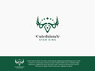 Caledonian Logo antler argrafis brand branding deer design hunt king logo modern mountain outdor star target vector