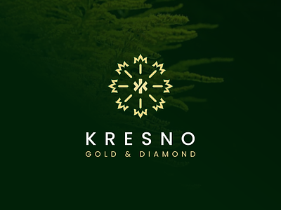 Kresno Chakra Logo argrafis brand branding chackra design diamond fashion gift gold jewel logo luxury moden simple stoon typography