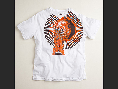 Borya for Cono bear brown cono graphic moon orange space t shirt white