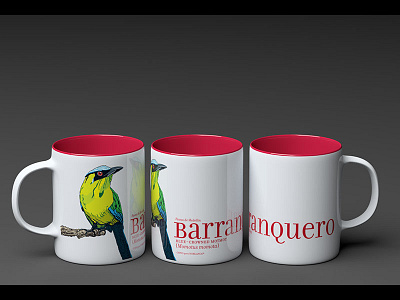 Barranquero bird green illustration medellin mug object red
