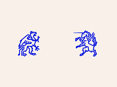 Mythos 3 blue heraldry illustration lines vector