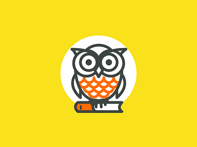 wisdom book card empathic grey line orange owl white wisdom yellow