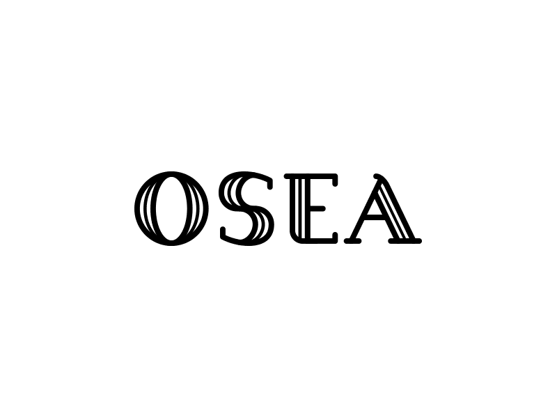 Osea - Restaurante black letters logo osea restaurant typography white