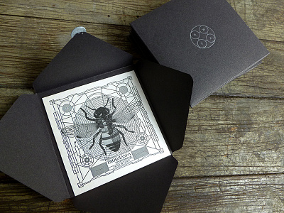 Bee Postal bee black letterpress noblanco postal