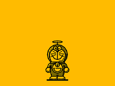 childhood 013 black childhood doraemon illustration lines noblanco vector yellow