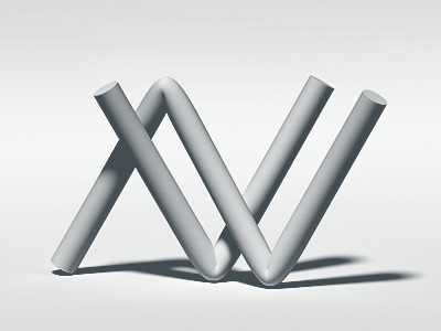 V N 3D 3d letters monogram rendering