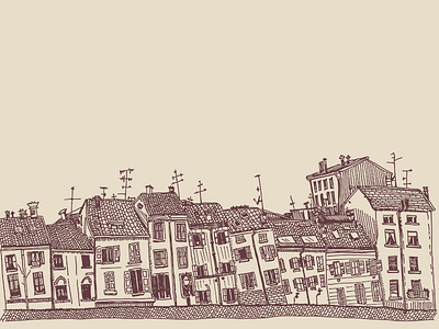 A little bit of Italy: Parma brown illustration italy landscape lines raw sketch