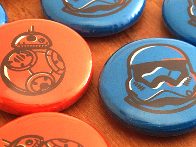 Pin Buttons Star Wars bb8 cyan orange photo pin star wars stormtrooper