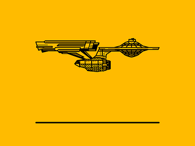 childhood 019 black childhood illustration lines noblanco spaceship star trek starship vector yellow