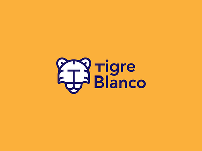 Tigre Blanco blue icon logo tiger white yellow