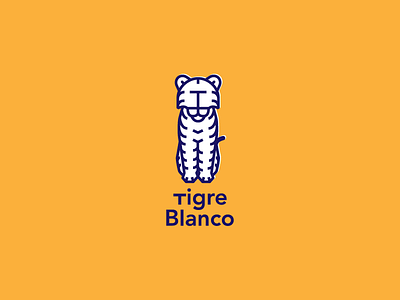 Tigre Blanco (body) blue icon logo tiger white yellow