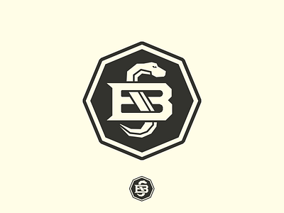 BS b black logo monogram octagon s snake