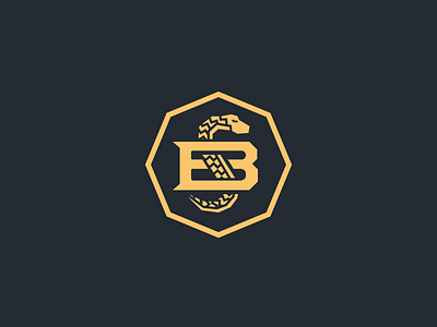 Monogram b grey lines logo monogram octagon s snake yellow