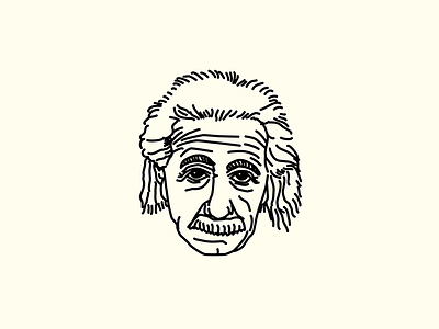 Albert Einstein black drawing einstein illustration lines portrait