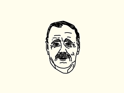 HG Wells drawing illustration lines portrait sci fi writer