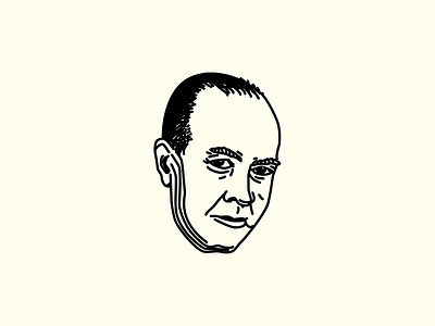 Edgar Rice Burroughs black drawing illustration lines portrait writer