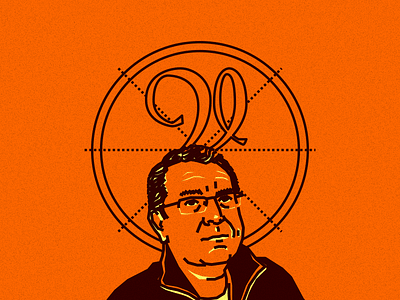 Vaughan Oliver brown designer drawing graphic hero illustration lines noblanco orange vaughan oliver