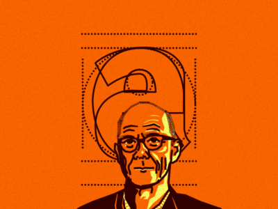 Erik Spiekermann brown designer drawing erik spiekermann graphic hero illustration lines noblanco orange