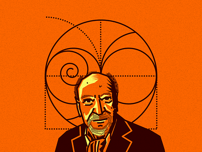 Milton Glaser brown designer drawing graphic hero illustration lines milton glaser noblanco orange