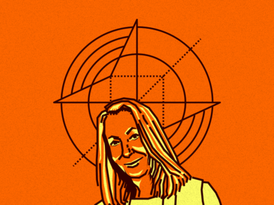 Paula Scher brown designer drawing graphic hero illustration lines noblanco orange paula scher