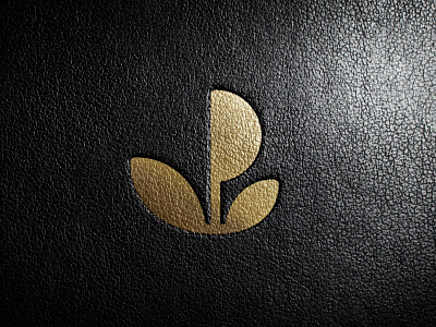 P black golden leaf leather monogram p