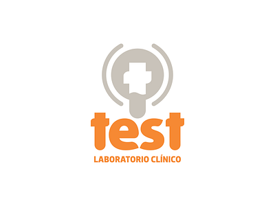 Test Logo clinical grey laboratory logo orange symbol test tube