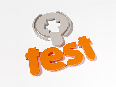 Test Logo 3d clinical grey laboratory logo orange symbol test tube