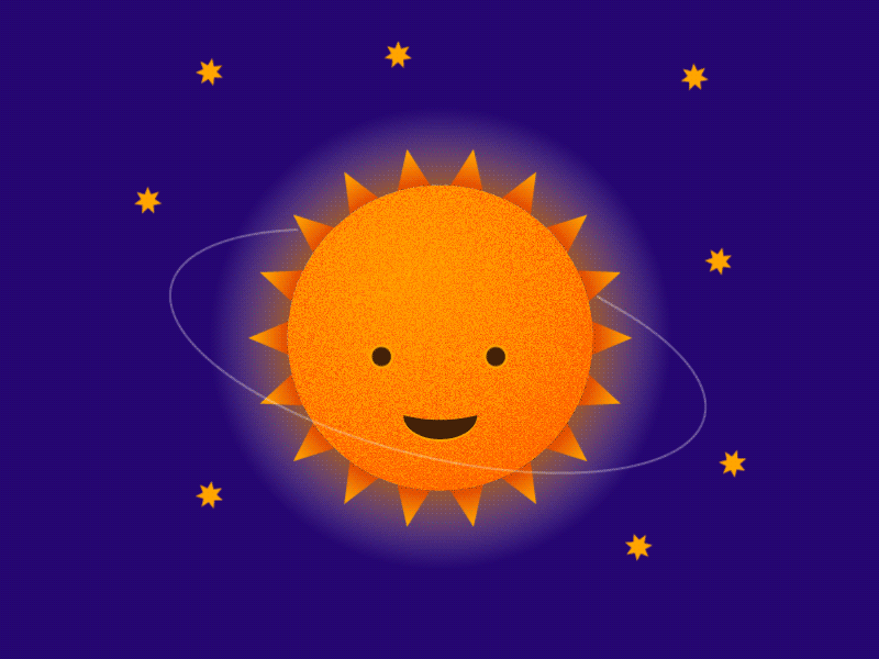 Orbit animation astronomy blue earth orbit space stars sun yellow