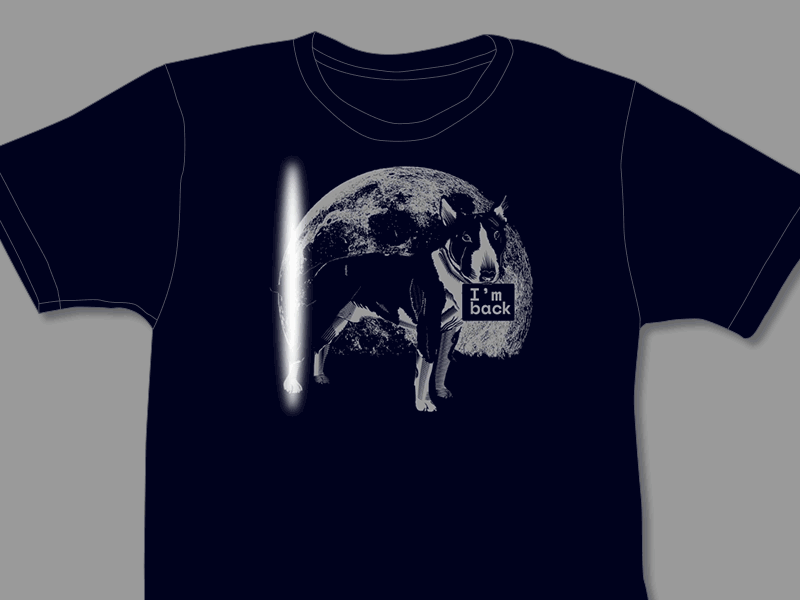 Volodya is back! astronaut dog moon reprint space tshirt