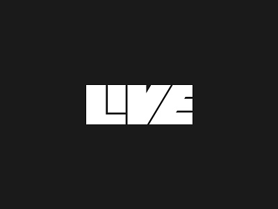 Live Logo black bold letters logo rectangle white