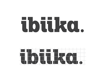 Logo Ibiika brand company grid letters logo logotype work