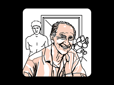 Carlos Arturo Fernandez black columnist halftone illustration lines pink portrait simple veep